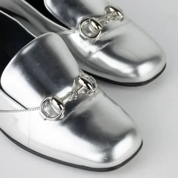 Gucci Metallic Horsebit Loafers - Picture 8 of 11